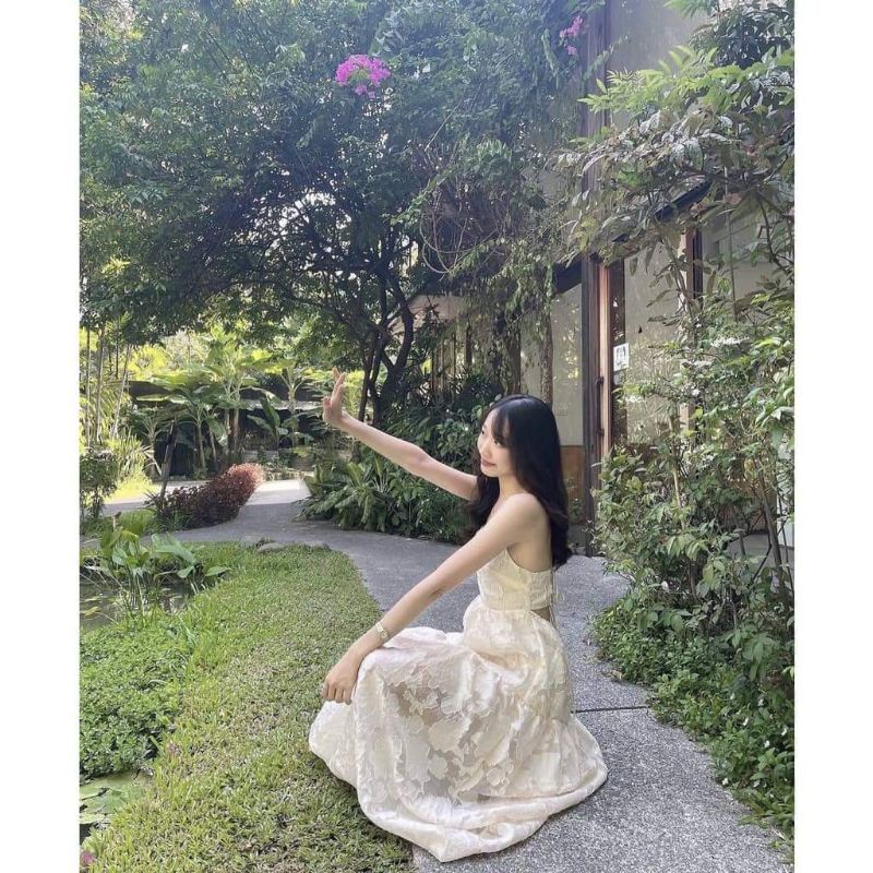 🌸🌸Váy 2s hoa dáng dài hở lưng xinhhh xỉuuu❤❤❤