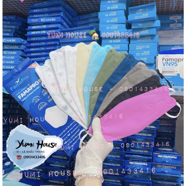Hộp 10 cái Khẩu Trang Famapro 4D  Chính Hãng Nam Anh