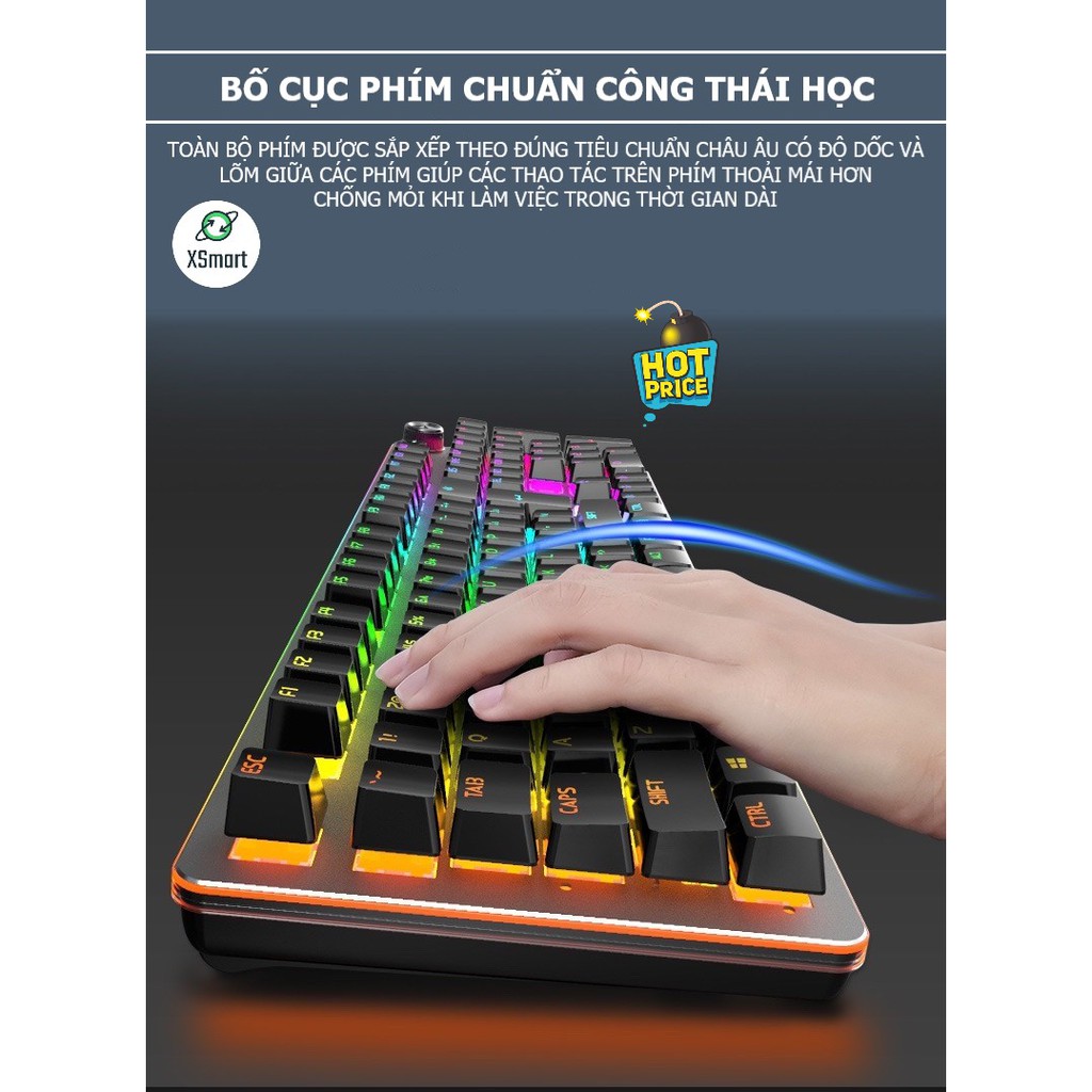 Bàn Phím Cơ Chơi Game Blue Switch Led Đổi Màu Nhiều Chế Độ G900 Full Size Phím Tương Thích Laptop, PC, Máy Tính | BigBuy360 - bigbuy360.vn