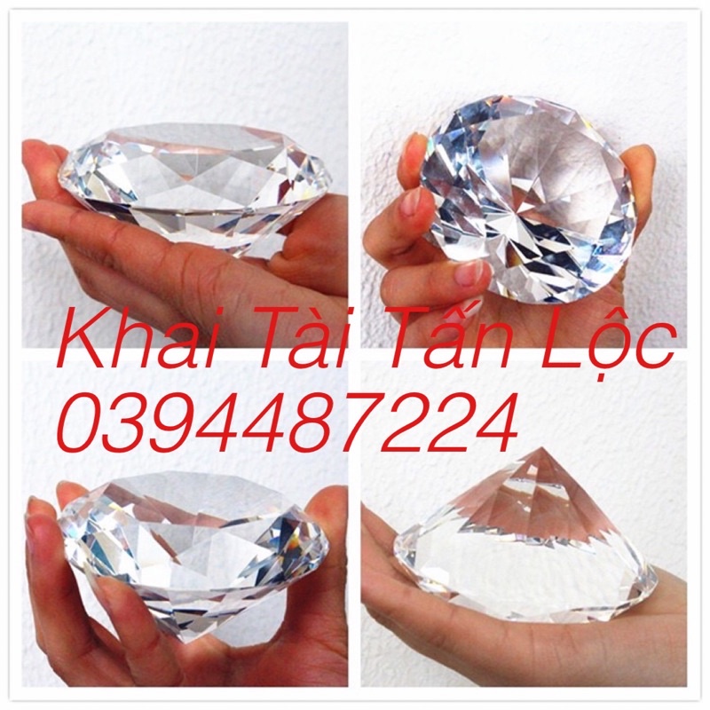 Kim cương pha Lê 8cm kèm đế biểu tượng của thành công và tài Lộc