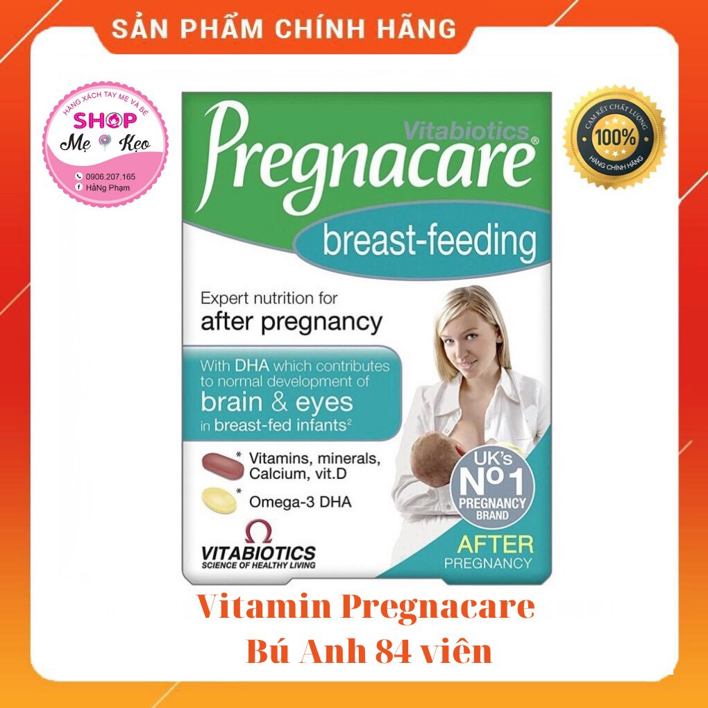Vitamin bú (84v) giúp lợi sữa và tăng cường đề kháng cho phụ nữ sau sinh Pregnacare Breast-feeding, UK