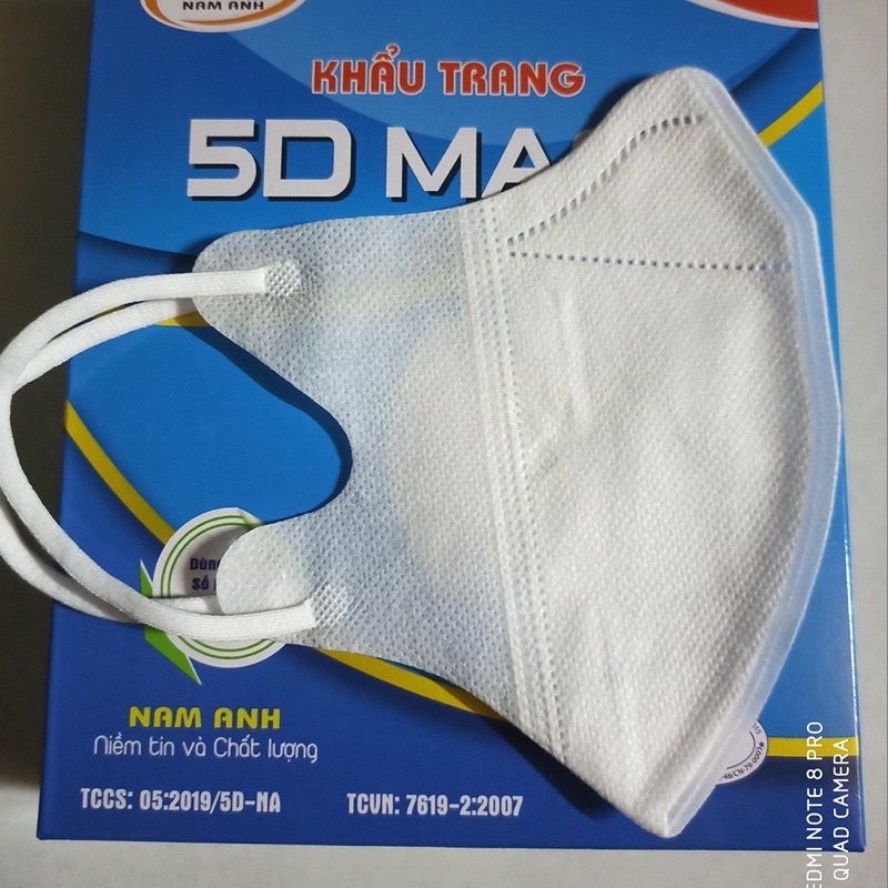 Khẩu Trang 5D Màu Trắng(hộp 10 cái)