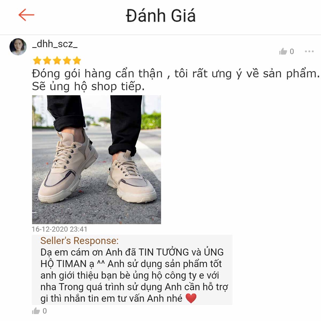 Giày thể thao nam, giày da nam TIMAN FL04 thời trang êm chân bảo hành 1 năm