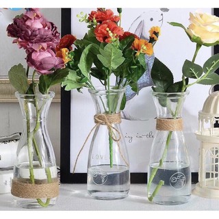 LỌ THUỶ TINH TRANG TRÍ/ LỌ HOA-350ml IN NỔI CHỮ LOVE