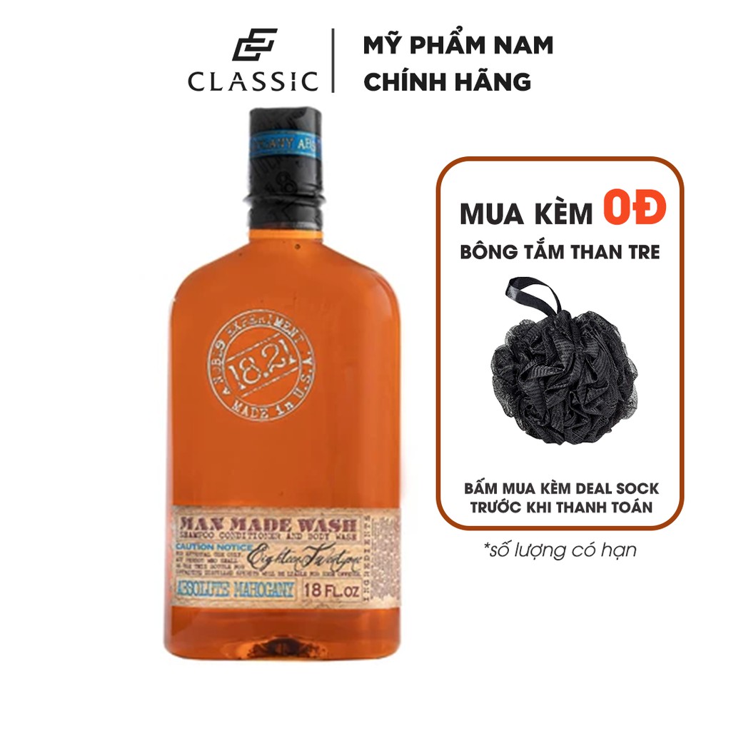 Sữa Tắm Gội 18.21 Man Made Wash Absolute Mahogany 510ml
