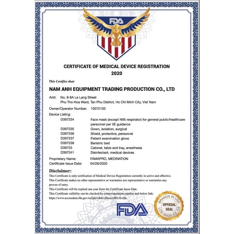 Khẩu trang VN95 Famapro chính hãng