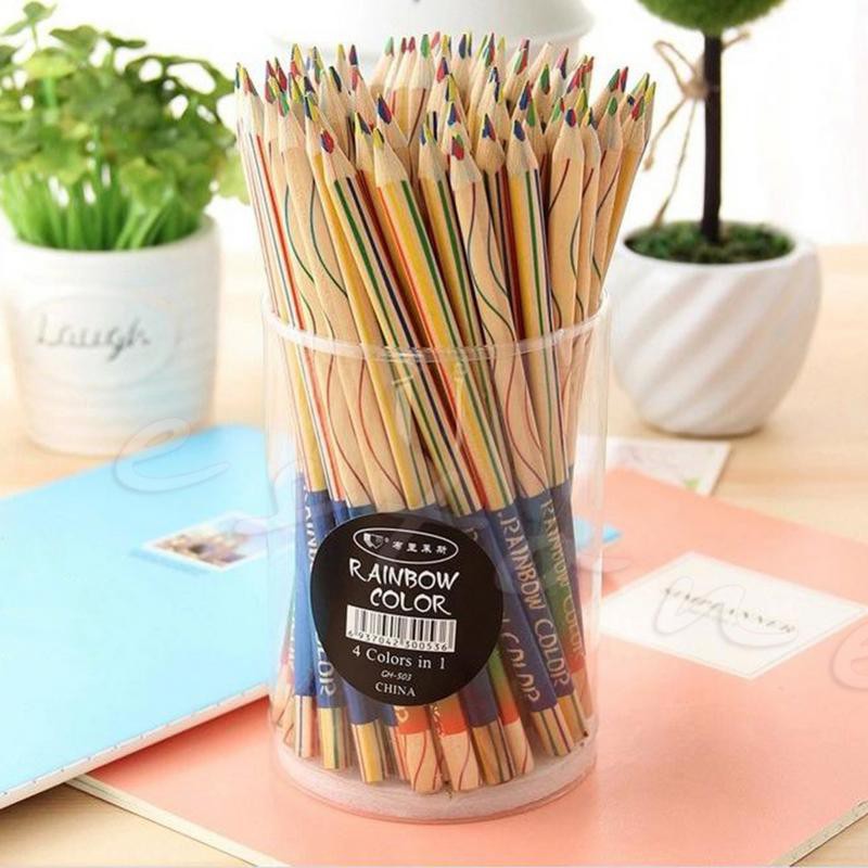 Bút chì vẽ màu cầu vồng 4 trong 1