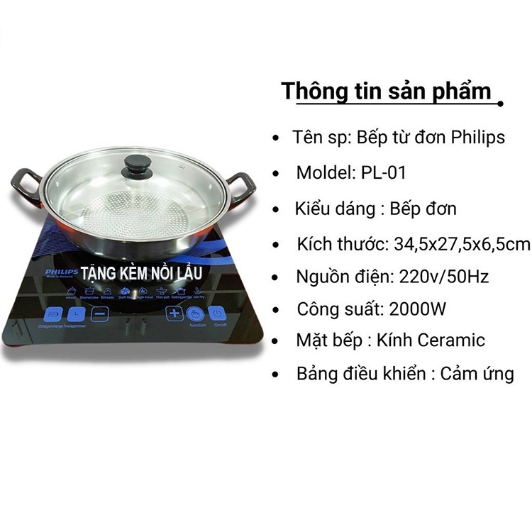 [CHÍNH HÃNG] Bếp từ cảm ứng Philips,mặt bếp bàng thuỷ tinh cao cấp dày, chịu nhiệt cao[ BH 2 năm]/Bếp từ cảm ứng Philips