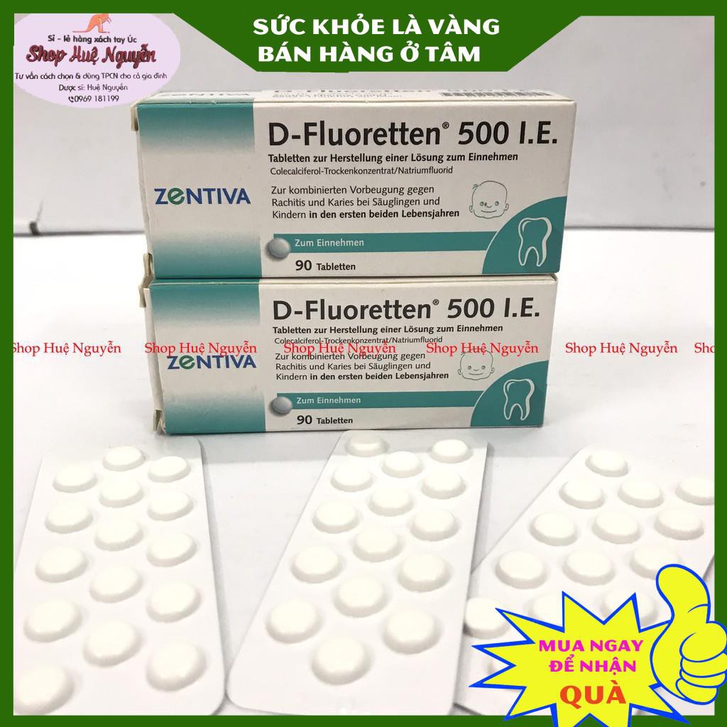 Vitamin D Fluoretten 500 I.E Của Đức hộp 90 viên giúp bé tăng khả năng hấp thu canxi phát triển xương và răng