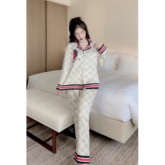 Bộ Pyjama Lụa Qc Cao Cấp Thiết Kế Siêu Sang Mẫu Hot