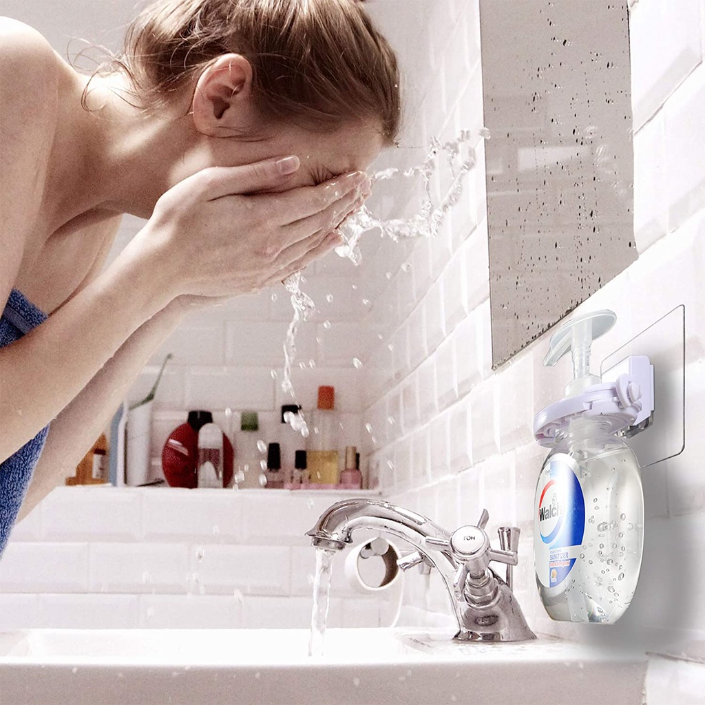 Giá treo chai sữa tắm gắn tường tự dính đa năng tiết kiệm không gian cho nhà tắm