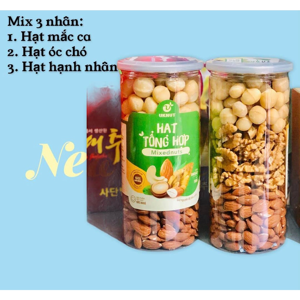 Hỗn hợp 3 Loại Hạt Dinh Dưỡng Macca, Óc Chó, Hạnh Nhân Đã Tách Vỏ 500g