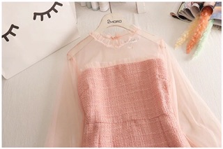 Váy dạ phối lưới xuất Hàn