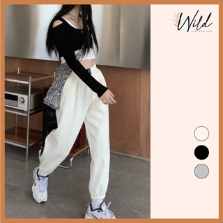 Quần nỉ jogger ống rộng bo gấu nhung tăm mịn cá tính, Quần jogger ống rộng bo gấu chất nỉ nhung tăm dày dặn