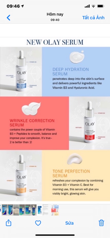 Tinh chất dưỡng ẩm sâu Serum Olay Deep Hydration B3+Hyaluronicacid  Hàng Nhập USA