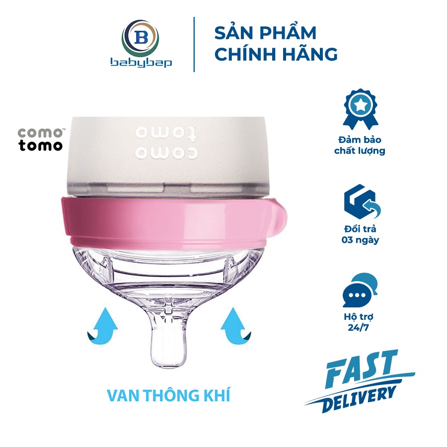 Bình Sữa Silicone Comotomo 250ml Mềm Mại, Trơn Mịn