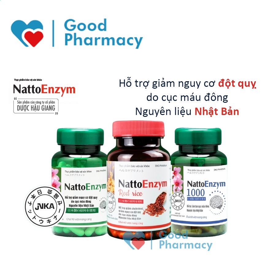 NattoEnzym - Giảm nguy cơ đột quỵ, tai biến, tắc mạch do cục máu đông, tim mạch, giảm cholesterol [Nattokinase DHG]