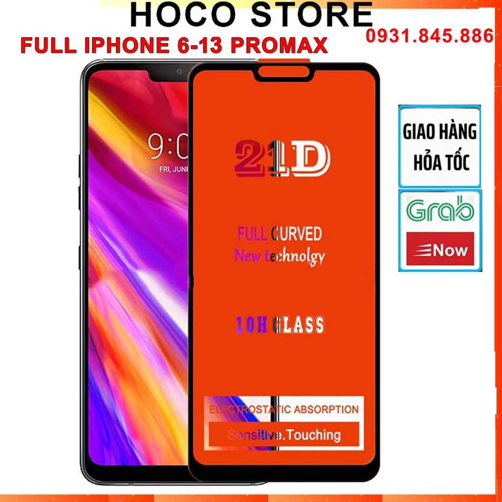 ⚡NowShip Loại Tốt⚡  Kính Cường Lực Kinh Kong 99D Full Màn IPhone 6 6s 7 8 Plus X Xs Max 11 Pro Max Xr 12 Mini Pro Max ..