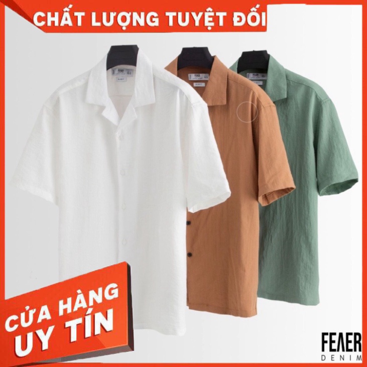Áo sơ mi nam trơn Feaer DENIM chất lanh Vest Linen - Hàng nhập khẩu