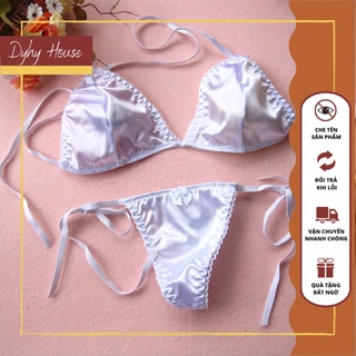 Set đồ lót lụa sexy chất lụa cao cấp mềm mịn mát mẻ 1003