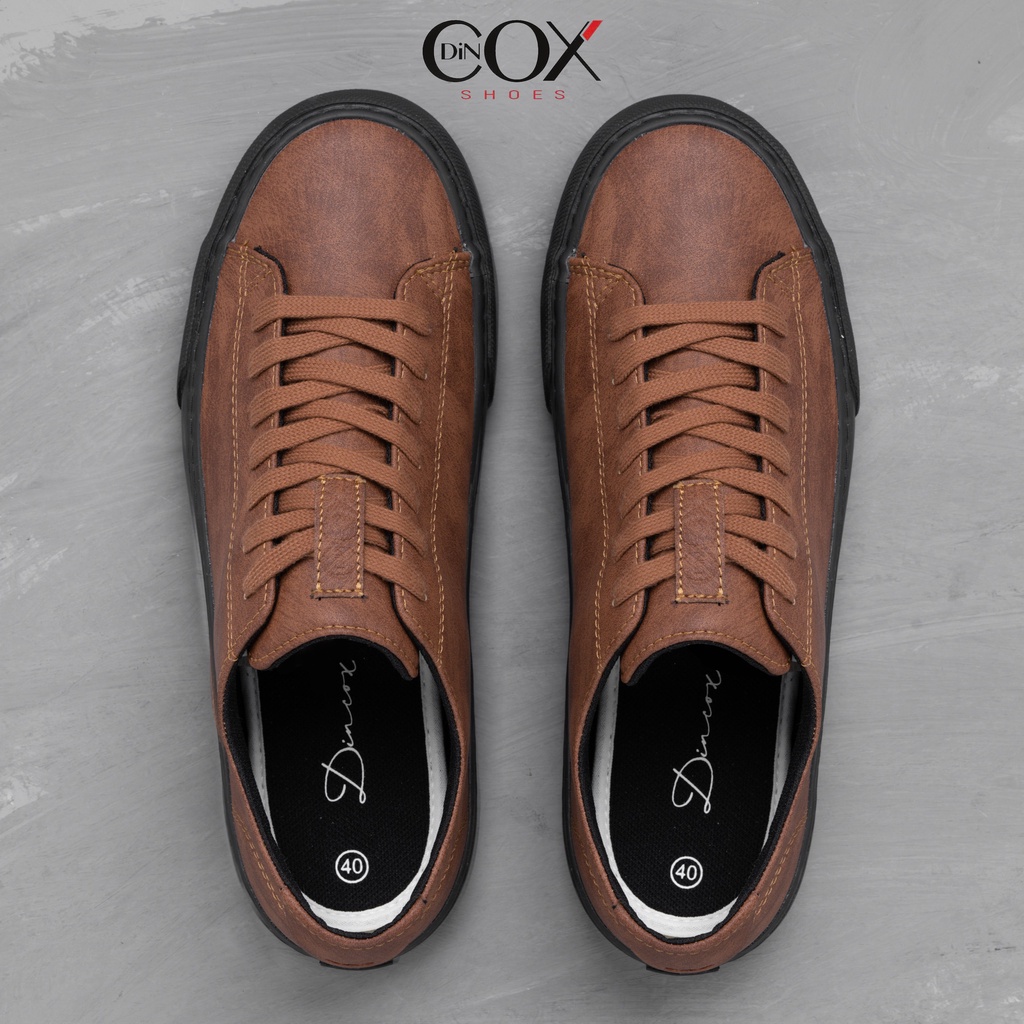 Giày Sneaker Da Nam Dincox D34 Brown Sang Trọng Lịch Lãm