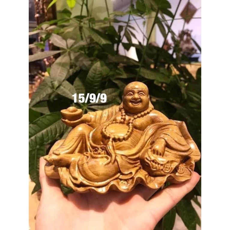 [GIA RE] Tượng phật di lặc gỗ bách (Tặng vòng đeo tay)