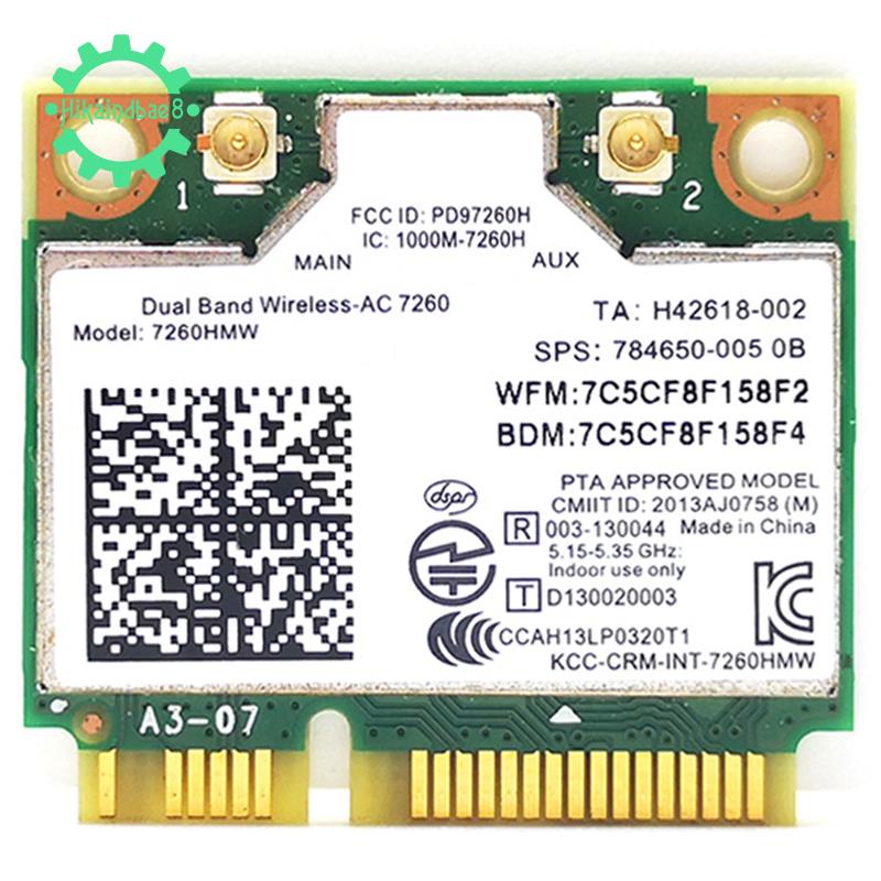 Thẻ Mạng Wifi Không Dây Mini Pcie 7260 Pci 802.11ac 2x2 Wi-Fi 7260hmw 4.0