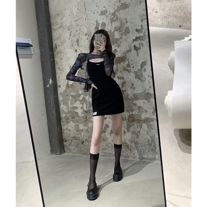 Áo lưới ren mỏng tay dài cổ tròn thời trang cho nữ MS584