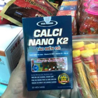 CALCI NANO K2 Tảo biển đỏ bổ sung canxi Vitamin K2 MK7, Vitamin D3, Dầu cá