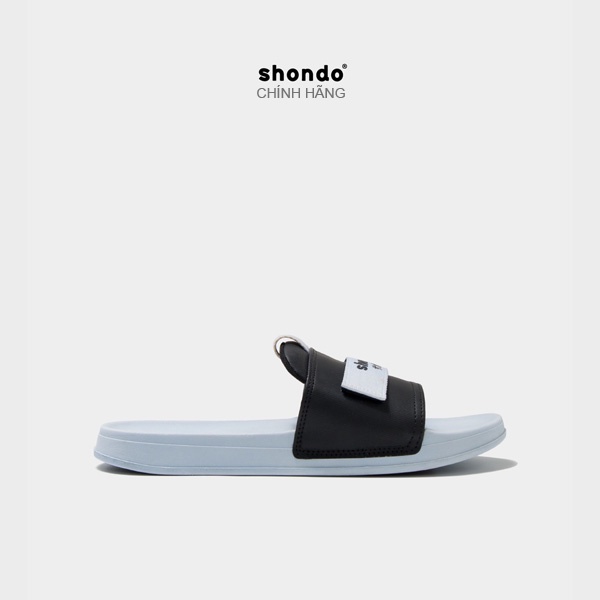 SHONDO | Dép Shondo Quai Ngang Trendy xám in chữ TRE2121