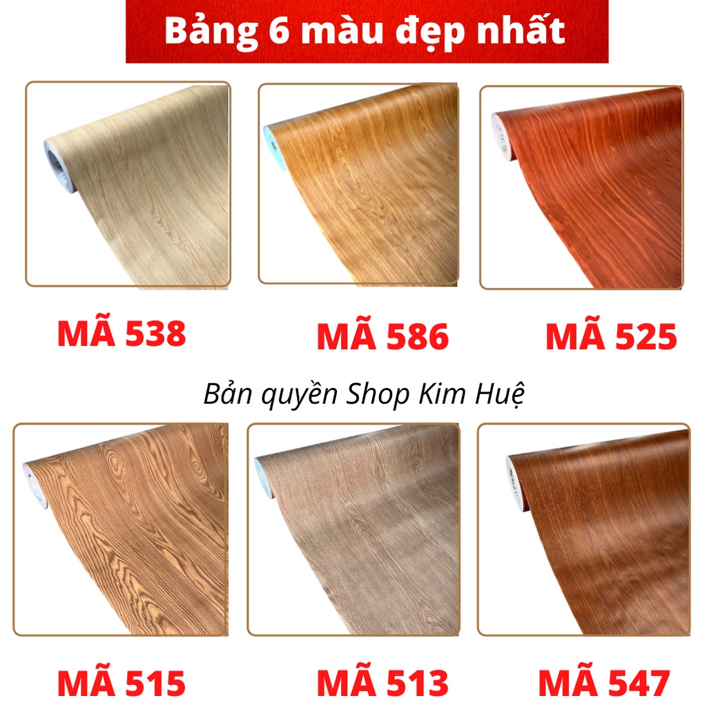 Decal vân gỗ dán tủ bàn học , giấy dán tường giả gỗ chống nước có sẵn keo khổ 1.2m - Kim Huệ Decor