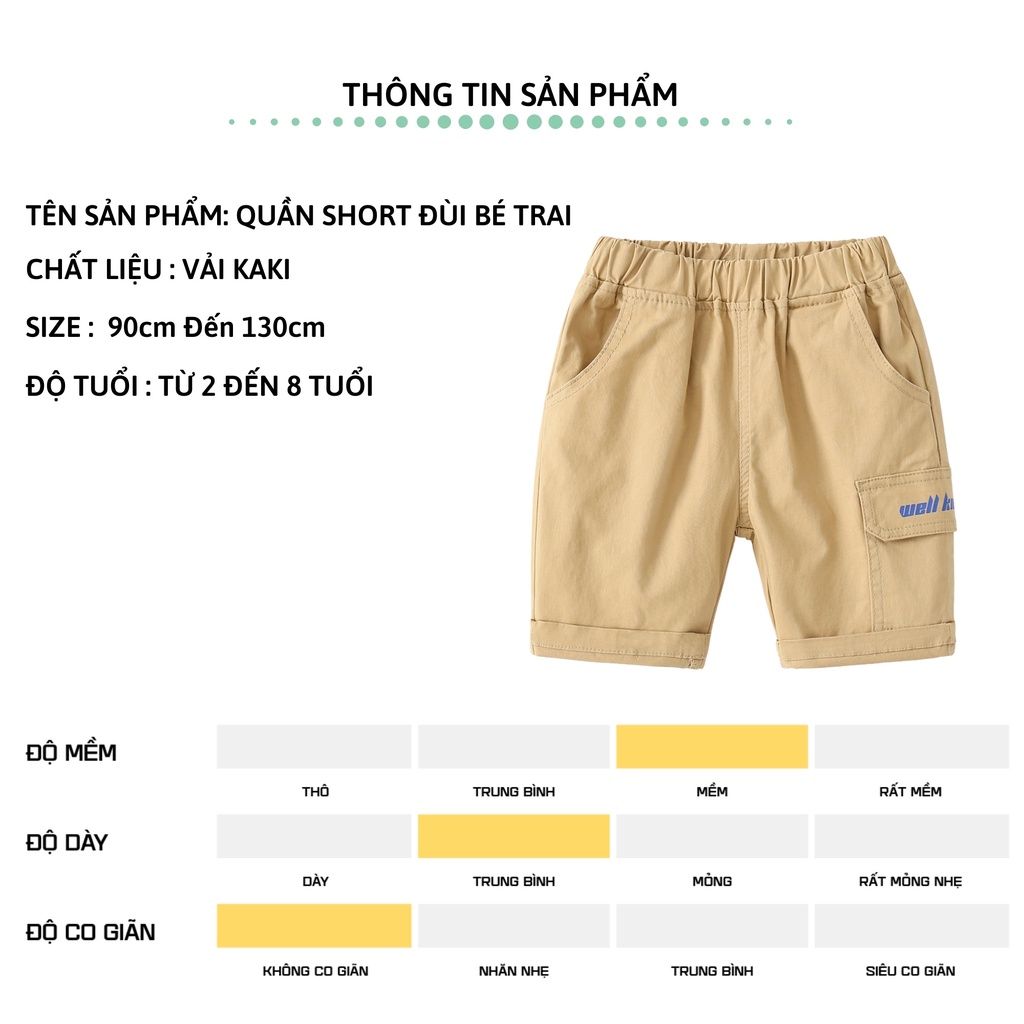 Quần short Kaki bé trai 27Kids WELLKIDS Quần đùi nam cho trẻ từ 2-10 tuổi BSKK3