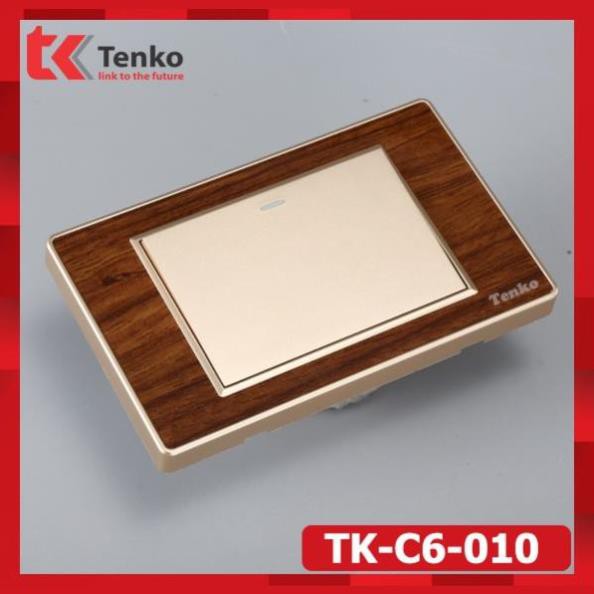 Công Tắc Vân Gỗ C6 - CÔNG TẮC Bo Viền Vàng Thương Hiệu Nhât Bản Chính Hãng Tenko TK-C6-01