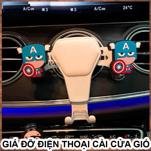 giá đỡ điện thoại cài cửa gió gắn họa tiết MARVEL