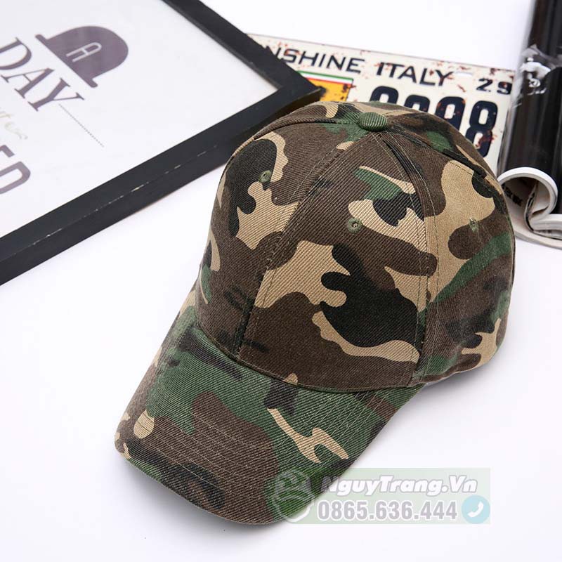 Mũ lưỡi trai rằn ri camo ngụy trang cao cấp