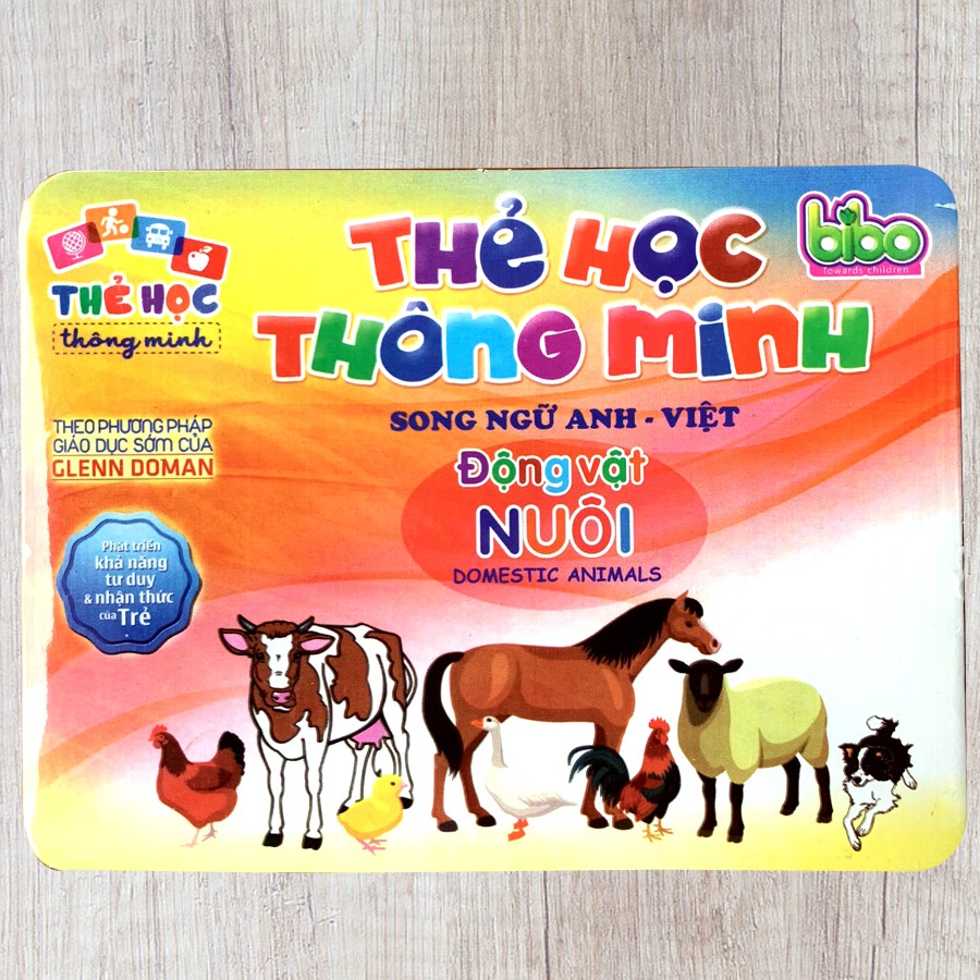 Thẻ Học Động Vật Hoang Dã-  Flash Card Song Ngữ Anh Việt