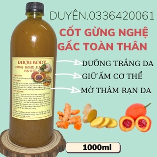 Cốt gừng nghệ gấc hạ thổ 6 tháng toàn thân cho mẹ sau sinh trắng da mờ thâm sạm an toàn chai 1 lít