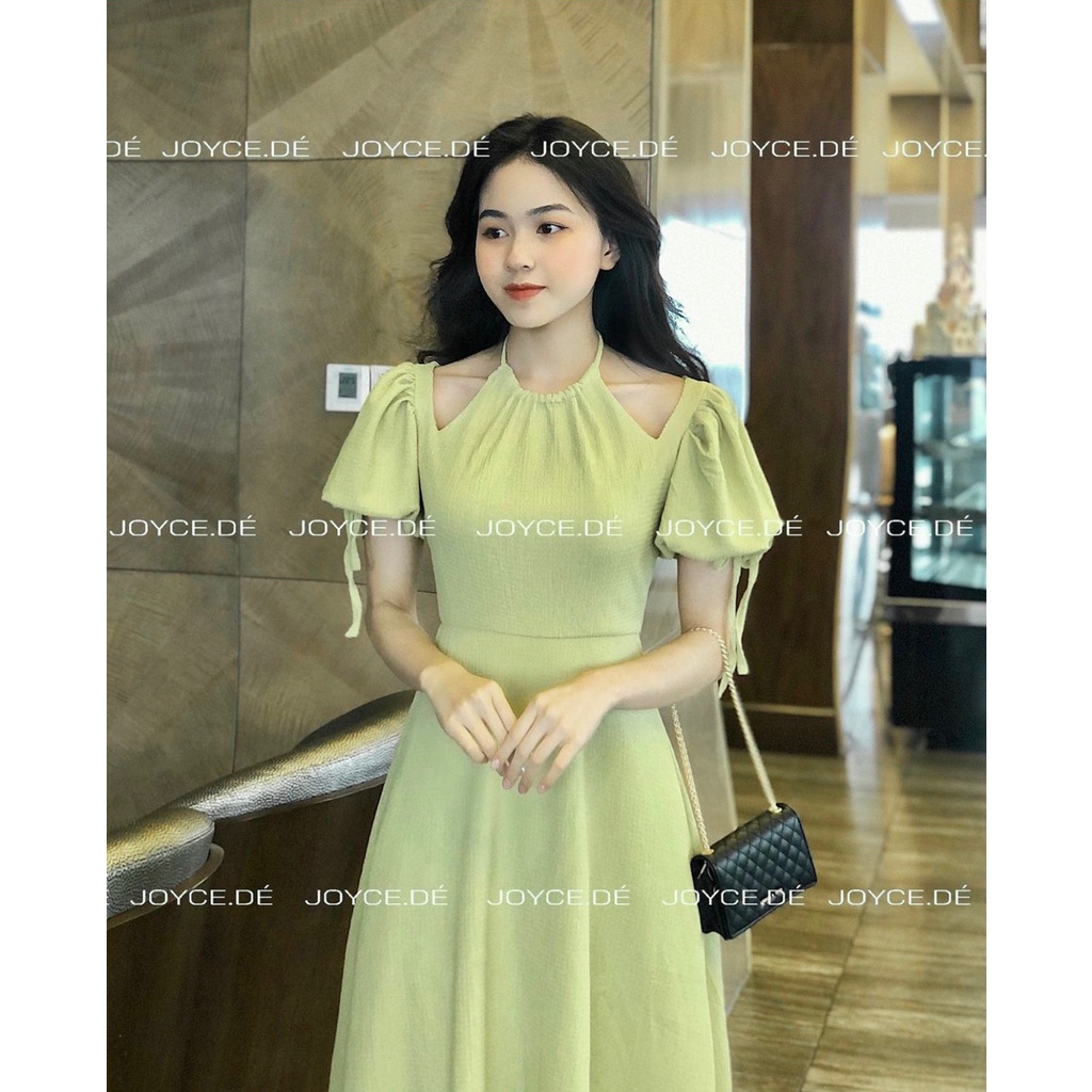 Đầm Maxi 💖DEMISS💖 Váy Maxi Xanh Cổ Yếm Dáng Dài Khoét Vai Siêu XInh - V-xanh-89