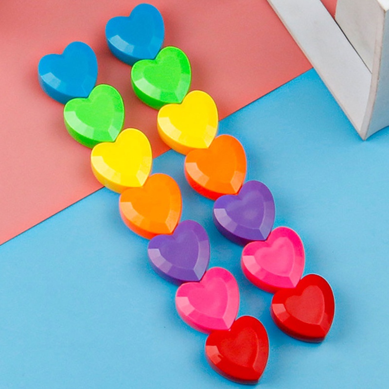 Bộ 7 Bút Đánh Dấu Hình Khối Trái Tim Dài 8''
