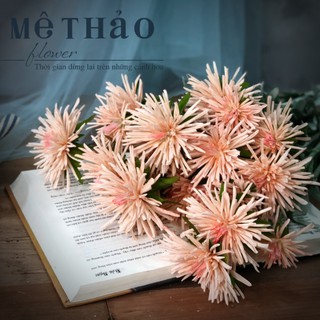 [Ảnh shop chụp] Cành Hoa Cúc Giả Nhân Taọ Chất Liệu Lụa Cao Cấp Màu Sắc 3d Trang Trí Nhà Cửa, Mê Thảo Flower