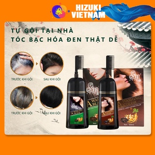 Dầu Gội Phủ Bạc Sin Hair Nhật Bản, Dầu Gội Nhuộm Tóc Thảo Dược Chính Hãng, Gội Là Đen Chai 500ml