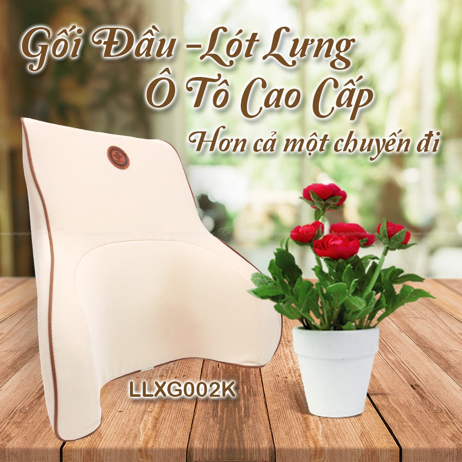 [Mã BMBAU50 giảm 10% đơn 99k] Tựa Lưng Ô Tô Cao Su Non Vải Nỉ CIND G002 Màu Kem Nhập Khẩu Chính Hãng