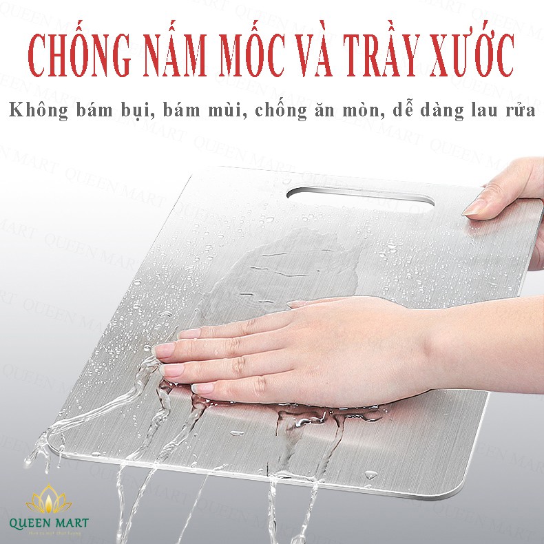 Thớt INOX kháng khuẩn cao cấp - Rã đông tốt, chống gỉ sét, chống vi khuẩn, dễ dàng vệ sinh [ Dày 0,3cm ] TLP96