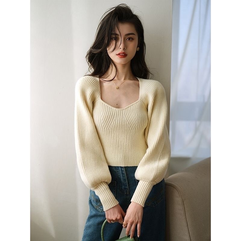 Mygirlshop.th Cổ Rộng Hổ Có Tay Co Giãn J136