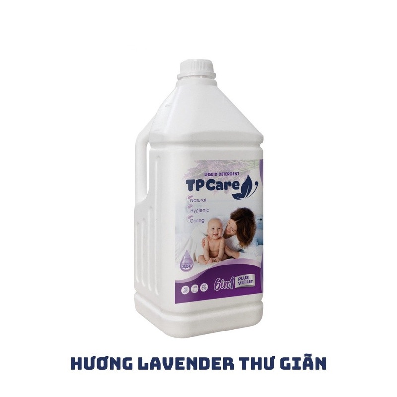 Nước giặt xả quần áo 6 in 1 TPCARE nước giặt xả đậm đặc thơm lâu diệt khuẩn 3,5l