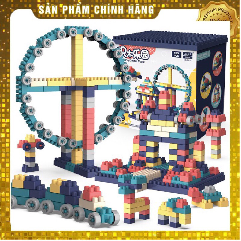 Bộ Lego 520 Chi Tiết Ghép Hình Siêu Trí Tuệ Sáng Tạo Cho Bé Nhựa ABS