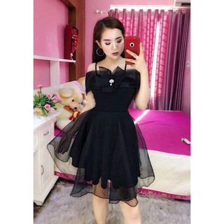 Đầm lưới kết nơ