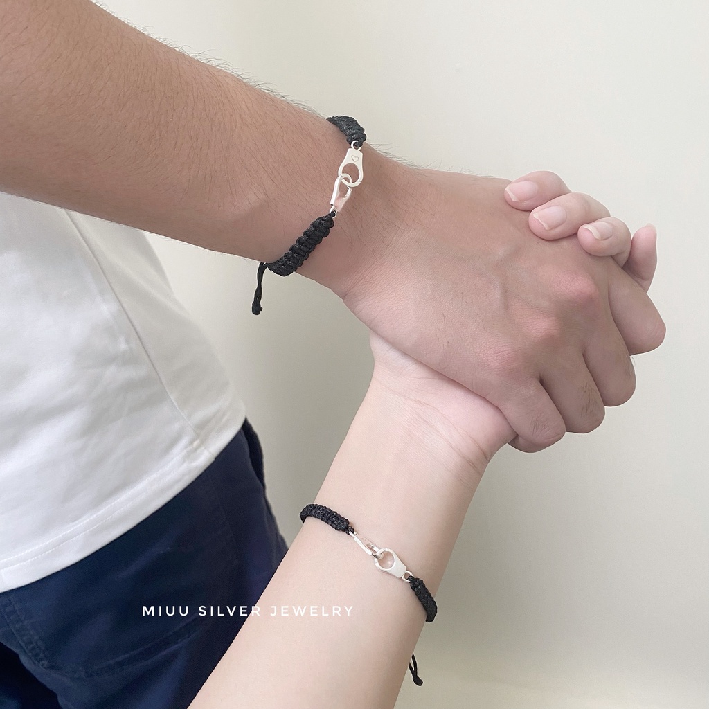 Vòng tay đôi nam nữ bạc 925 Handcuff Miuu Silver