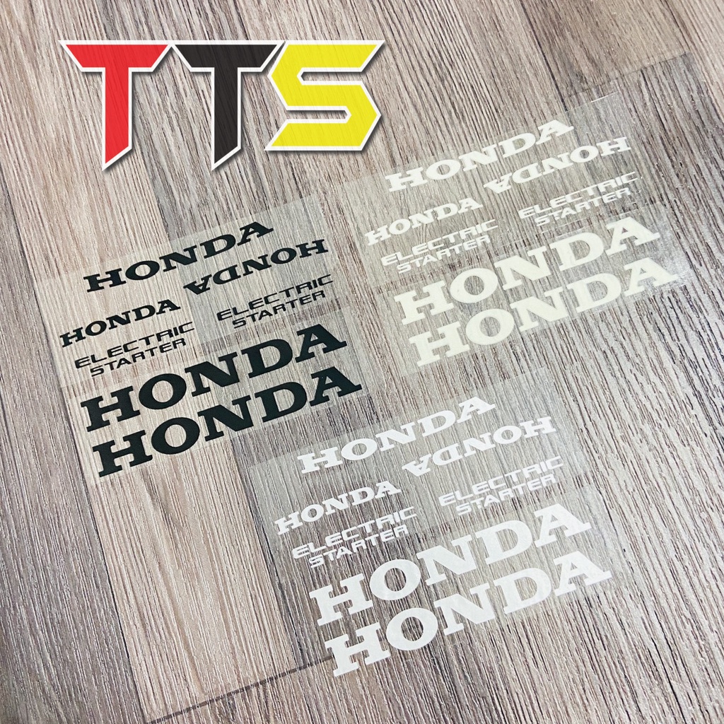Combo 7 tem Honda Electric Starter nền trong dán nhiều dòng xe máy, xe tay ga Honda