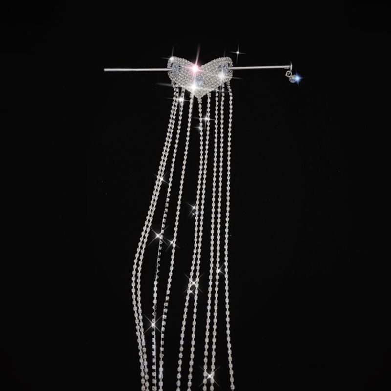 Trâm Cài Tóc Hình Trái Tim Bằng Kim Loại Đính Đá Đa Năng Thanh Lịch